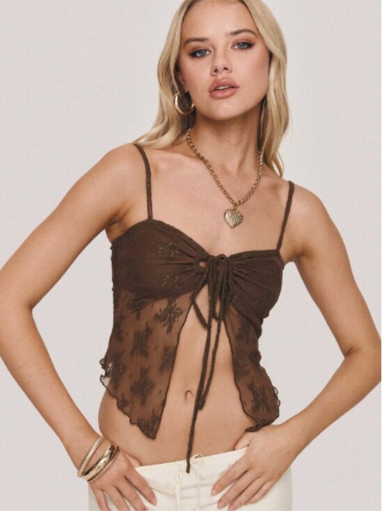 Princess Polly Tops - Princess Polly Andorra Top Brown